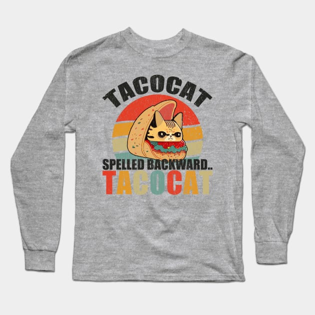 taco-cat Long Sleeve T-Shirt by Tidio Art